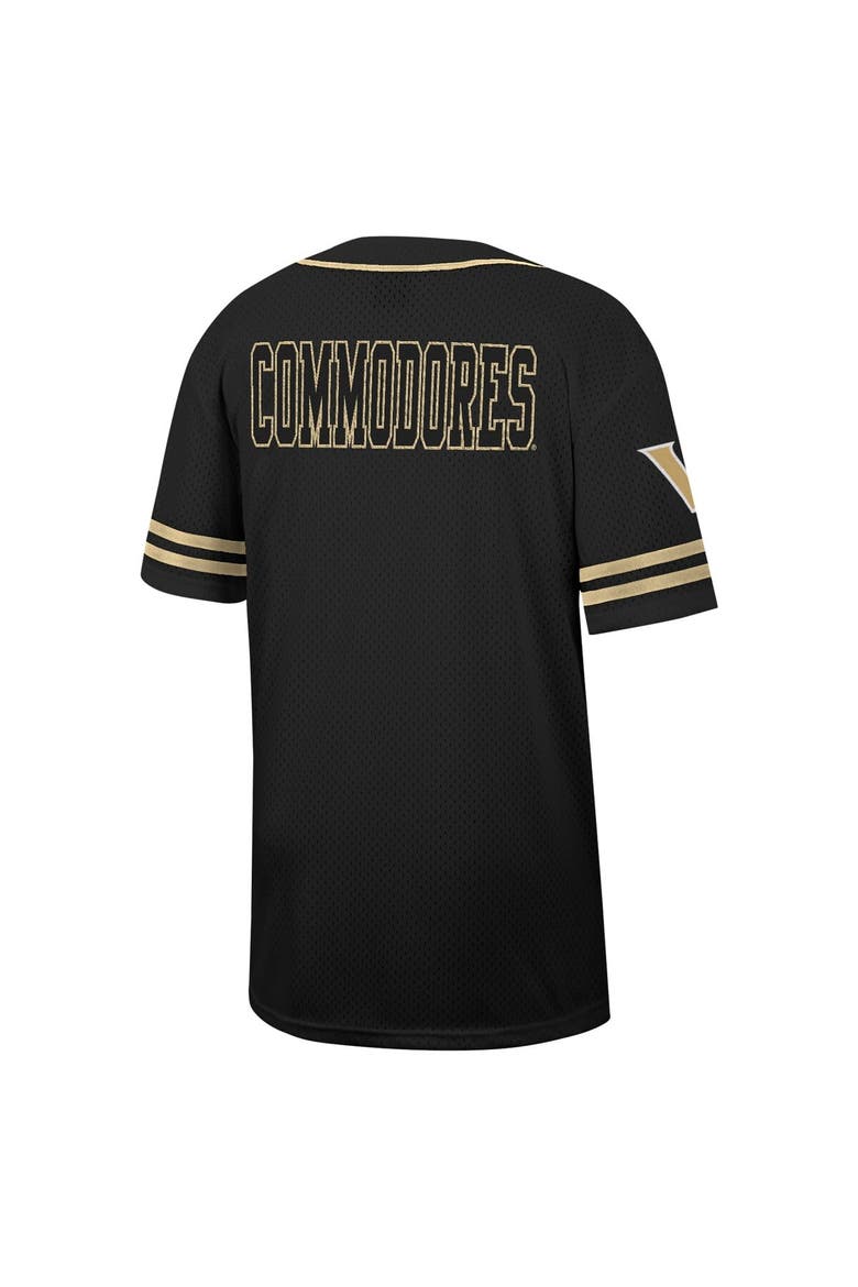 Men's Colosseum Black Vanderbilt Commodores Free Spirited Mesh Button-Up Baseball Jersey, Alternate, color, Black