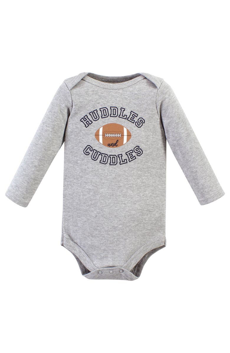 Hudson Baby Coordinated 3-Piece Outfit with Long-Sleeve Bodysuit & Pants, Alternate, color, Football Huddles Long-Sleeve