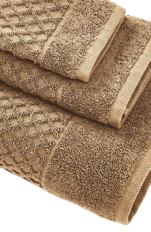 Woven & Weft Diamond Textured 6-piece Towel Set In Brown