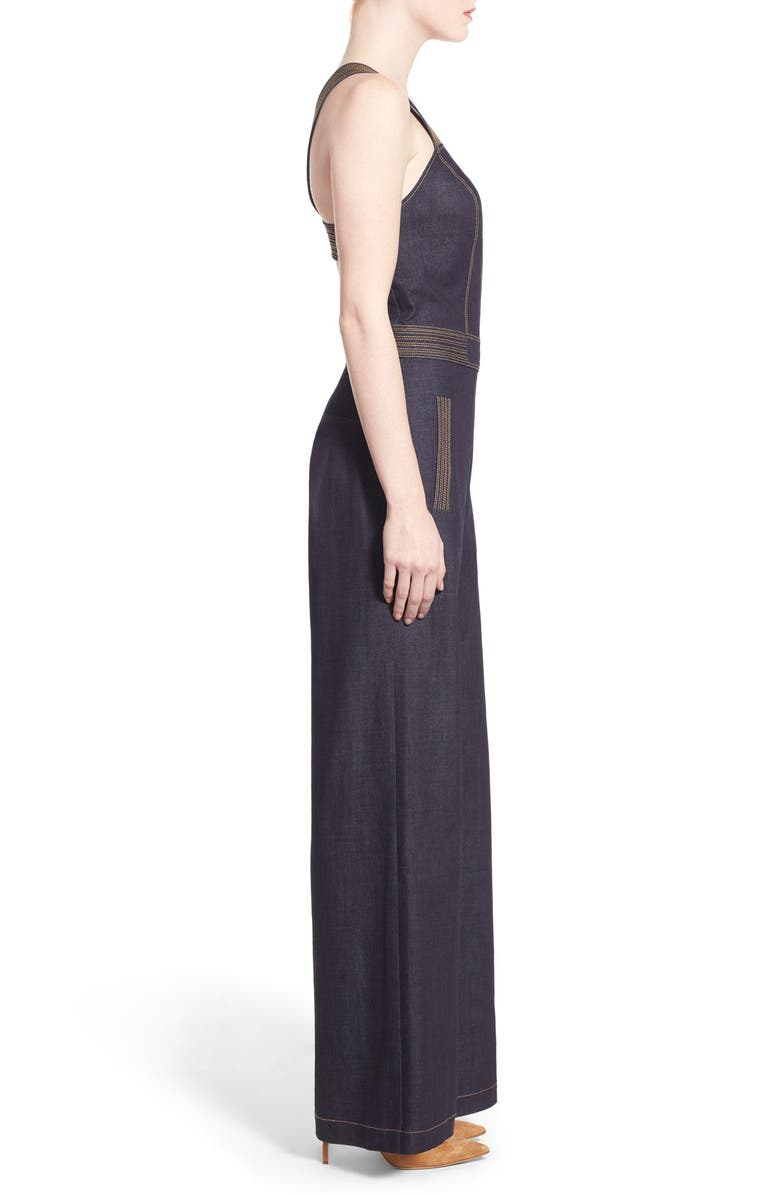 Chelsea28 Olivia Palermo + Chelsea28 Wide Leg Denim Jumpsuit, Alternate, color, 