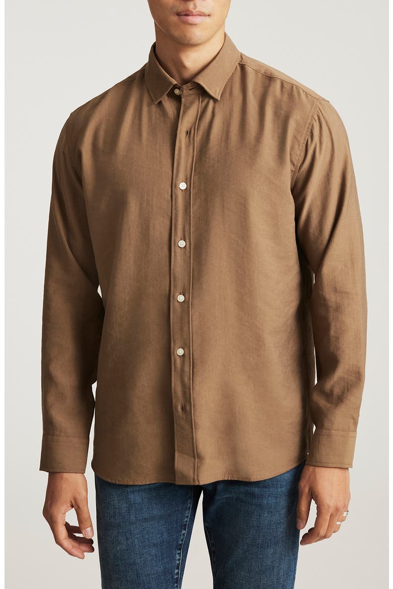 Button-Up Shirt, Main, color, SHITAKE