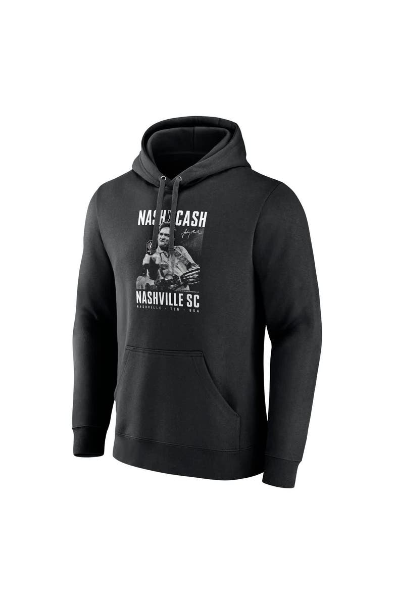 FANATICS Men's Fanatics Black Nashville SC Johnny Cash Finger Pullover Hoodie, Alternate, color, Black