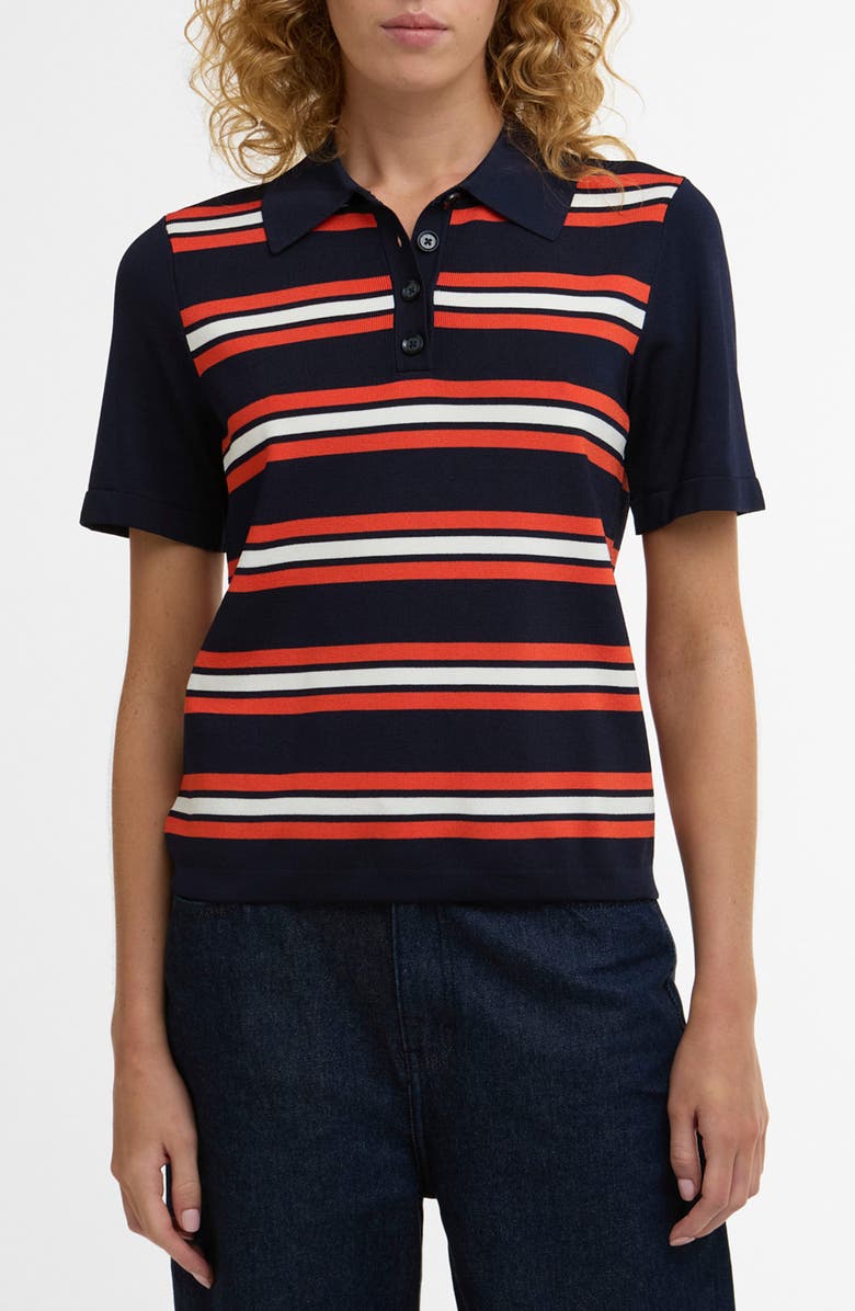 Barbour Launton Stripe Polo, Main, color, Navy Stripe