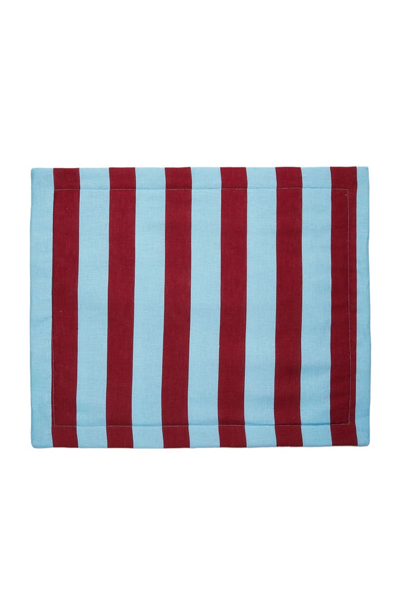 La DoubleJ Placemats Set Of 2 (35X45) Riga Bordeaux - Azzurro, Main, color, Riga Bordeaux - Azzurro