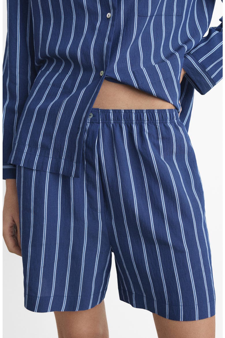 Stripe Pajama Shorts, Main, color, INDIGO BLUE