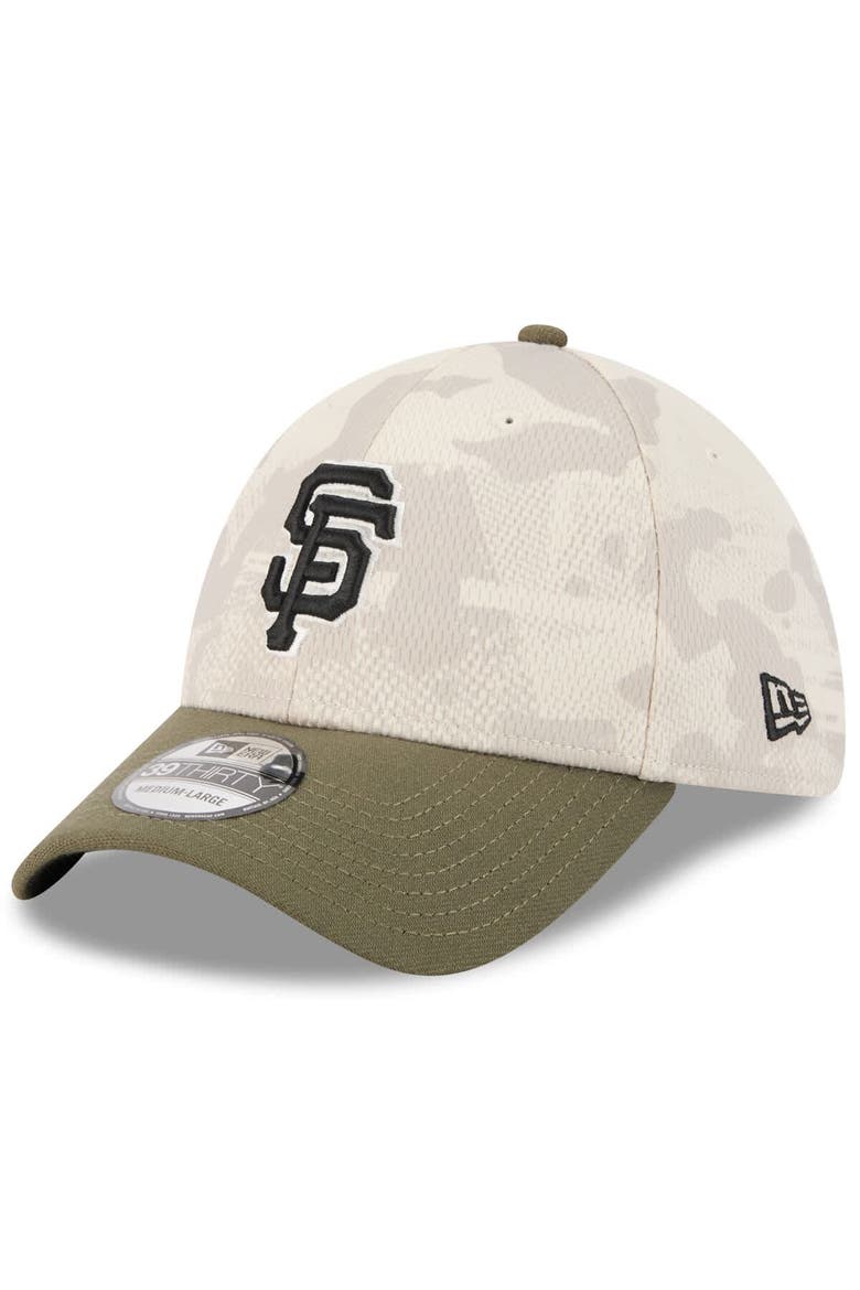 Men's New Era Light Beige/Olive San Francisco Giants 2025 Armed Forces Day 39THIRTY Flex Hat, Alternate, color, Light Beige