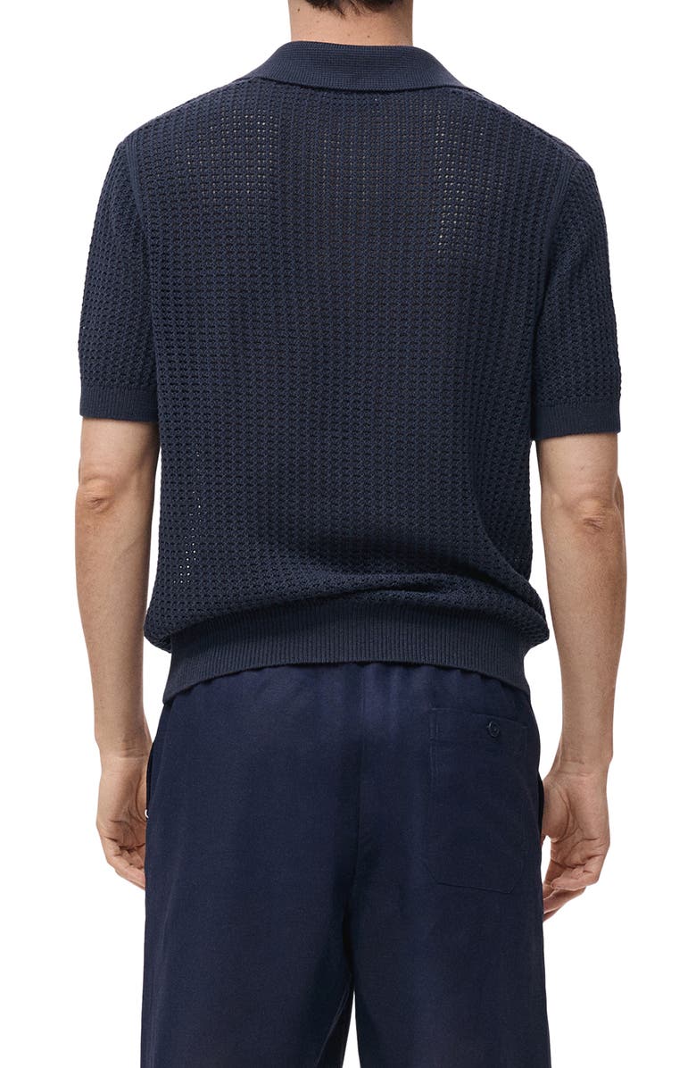 MANGO Open Stitch Cotton Blend Polo, Alternate, color, 