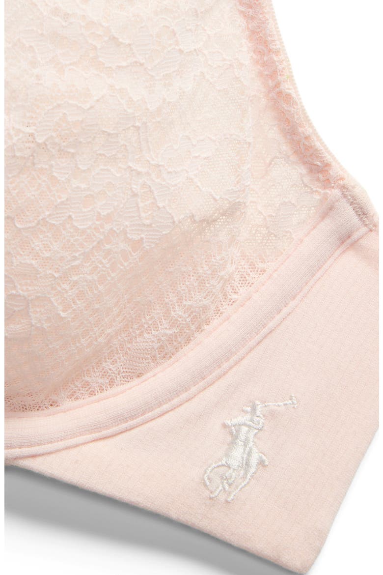 Underwire Cotton Blend Lace Demi Bra, Alternate, color, GARDEN ROSE