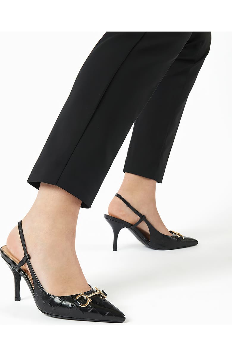 Dune London Click Croc Embossed Pointed Toe Pump, Alternate, color,