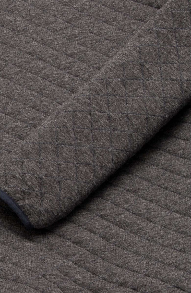 Surfside Supply Co. Ken Quilted Button Mock Neck Sweater, Alternate, color, Charcoal Heather
