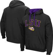 COLOSSEUM Men's Colosseum Black LSU Tigers Big & Tall Arch & Logo 2.0 Pullover Hoodie