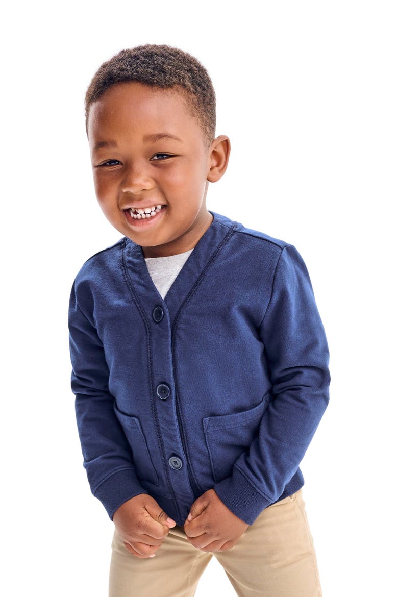 Kids Sweatshirt Cardigan, Alternate, color, Navy