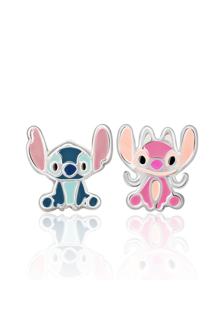 Stitch and Angel Mismatched Stud Earrings, Sterling Silver, Main, color, Silver