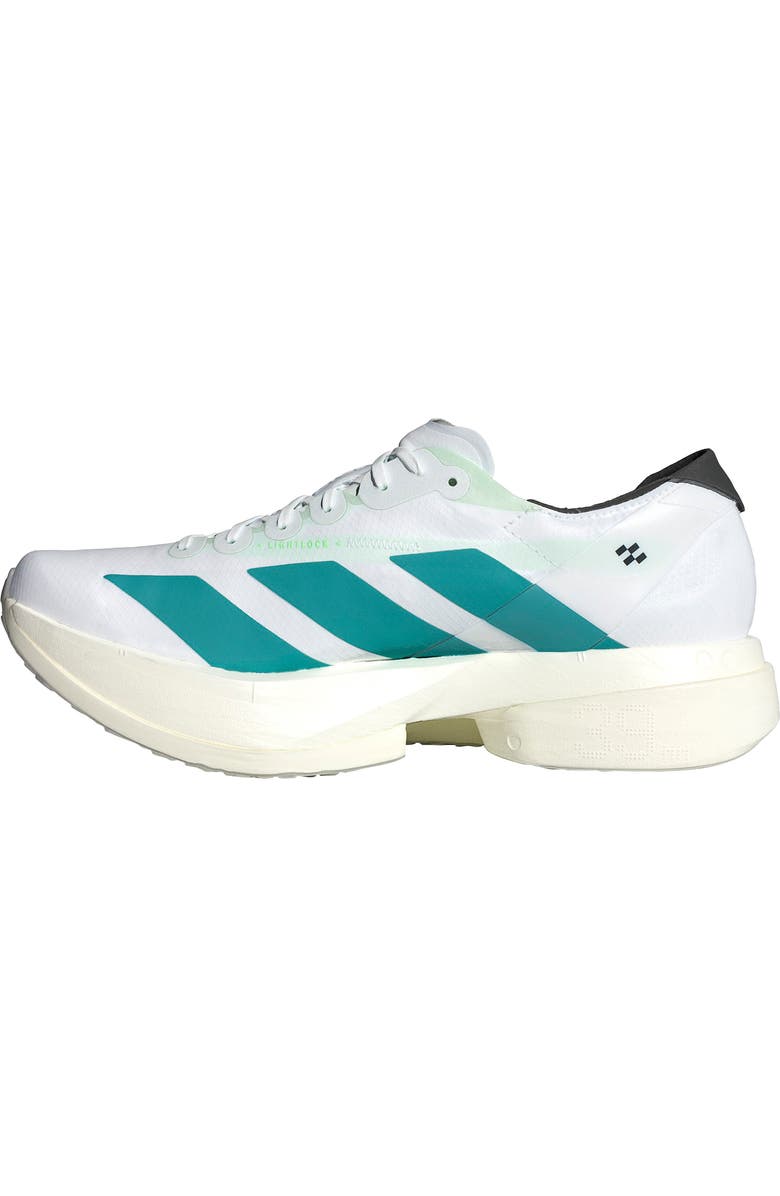 adidas Gender Inclusive Adios 9 Pro 4 Running Sneaker, Alternate, color, White/ Pure Teal/ Carbon