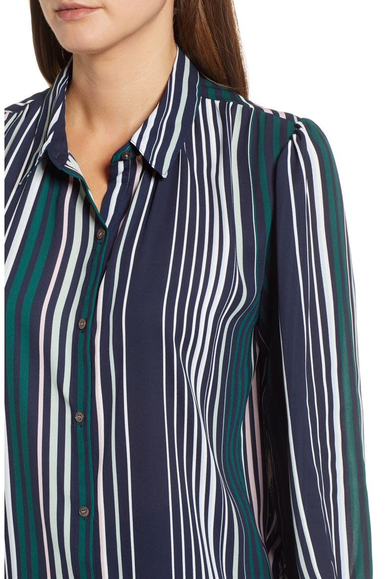 Pavillion Stripe Button Down Shirt, Alternate, color, CAVIAR