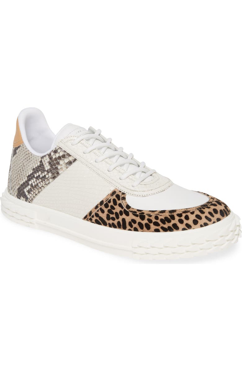 Giuseppe Zanotti Blabber Genuine Calf Hair Snake Embossed Sneaker, Main, color,