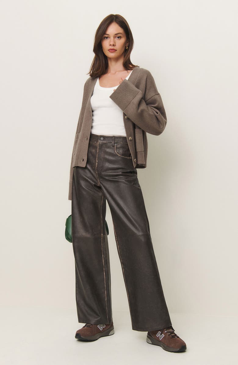 Reformation Hayes Organic Cotton & Recycled Cashmere Cardigan, Alternate, color, Shitake