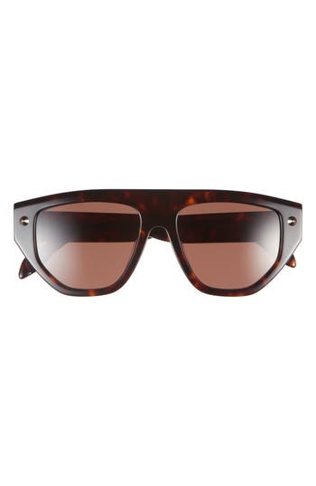 Alexander Mcqueen Mcqueen 54mm Square Sunglasses In Havana Havana Brown