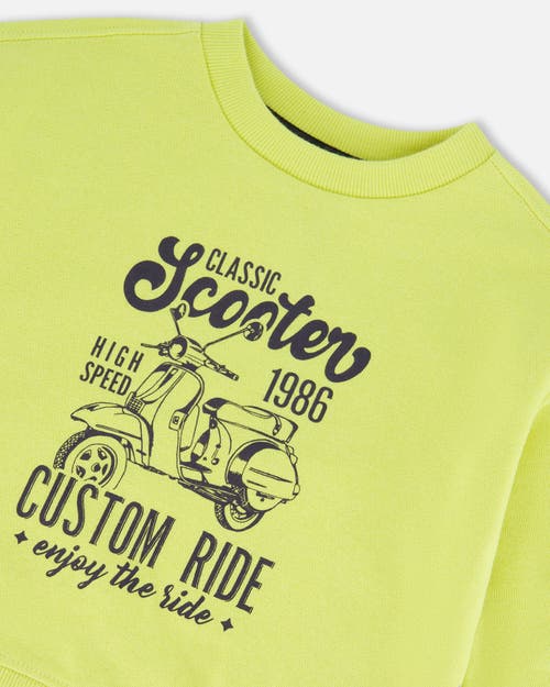 Deux Par Deux Little Boy's Pullover Graphic Sweatshirt Lime Green In Lime Green