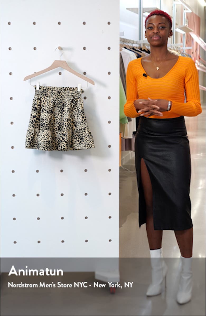 Shirred Animal Print Miniskirt, sales video thumbnail