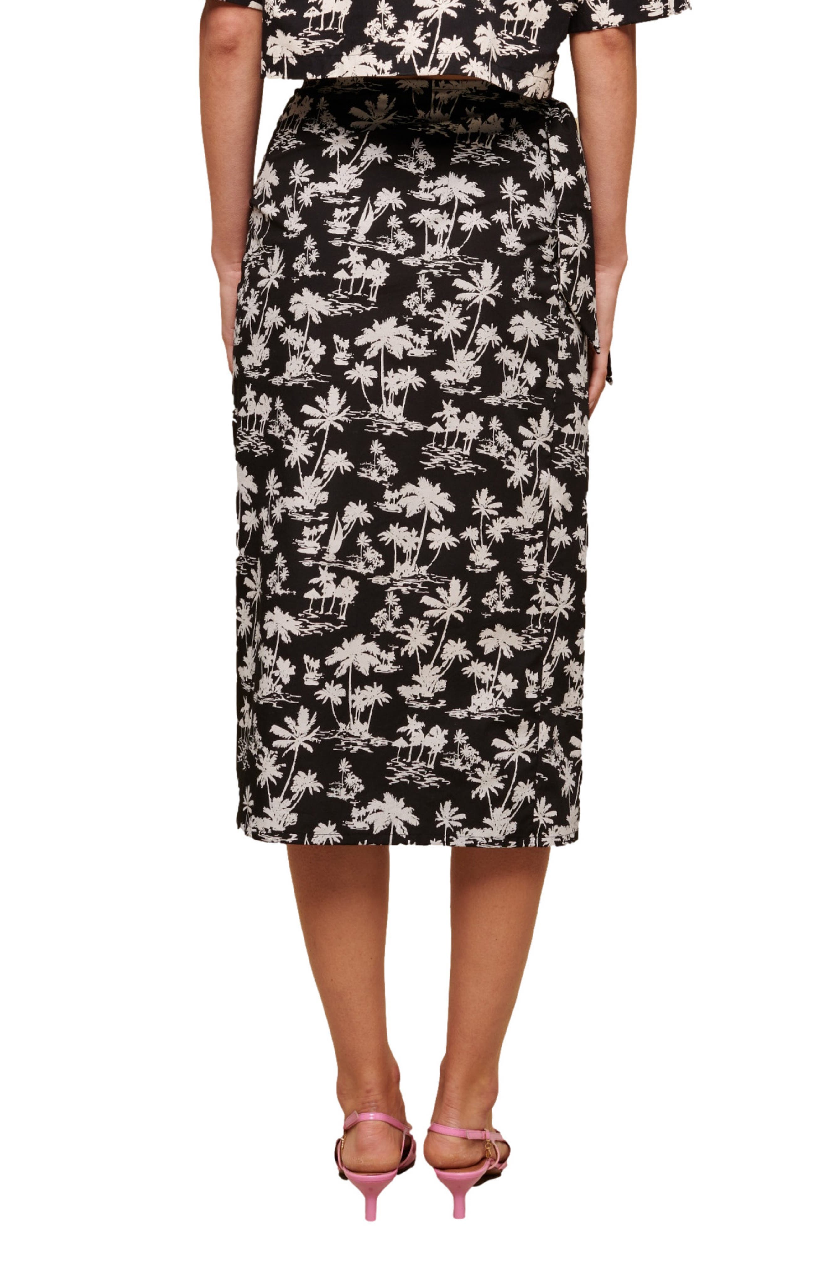 Palm Print Cotton Skirt - image 2