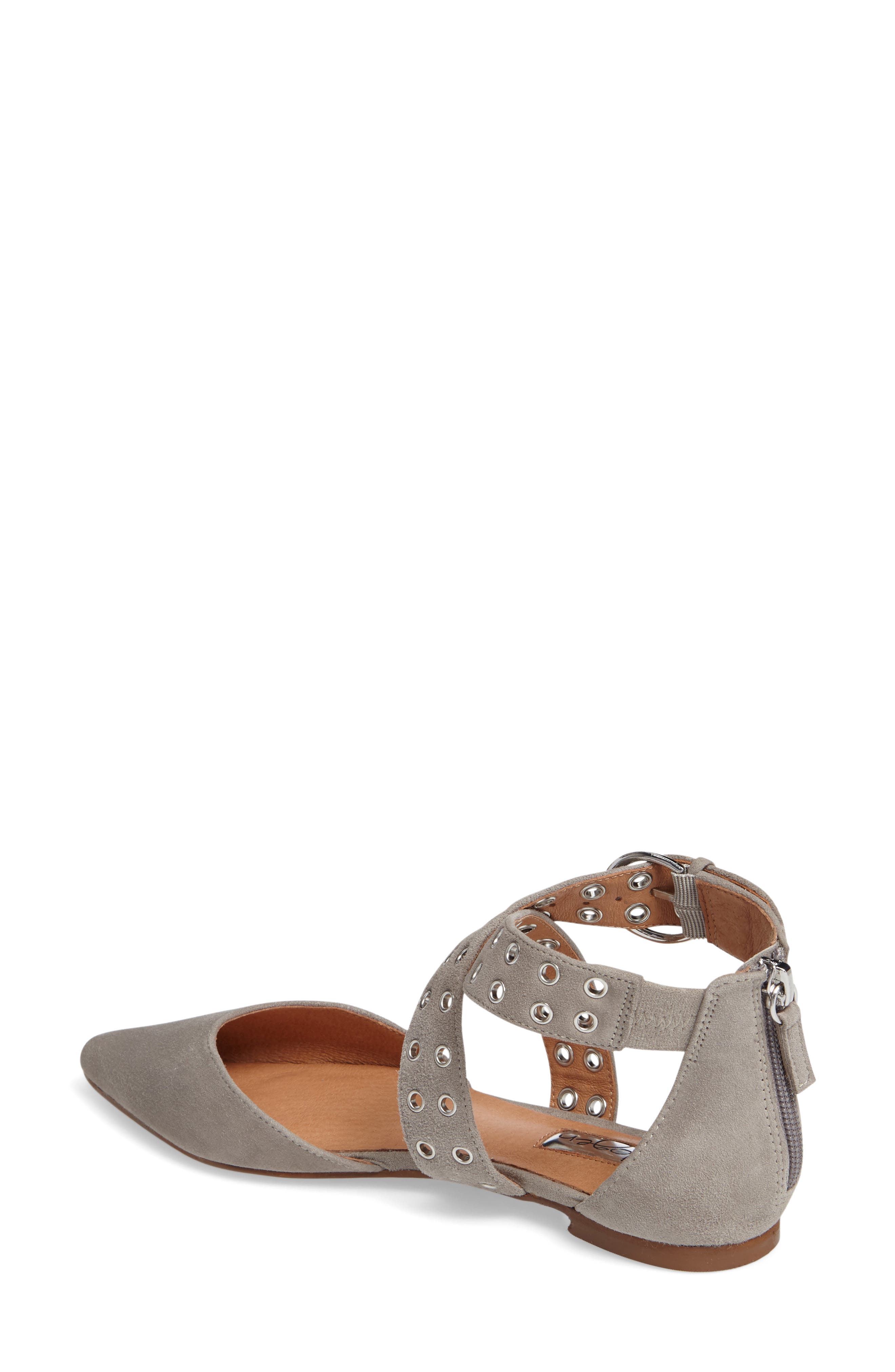 Molly Pointy Toe Flat, Alternate, color, GREY SUEDE