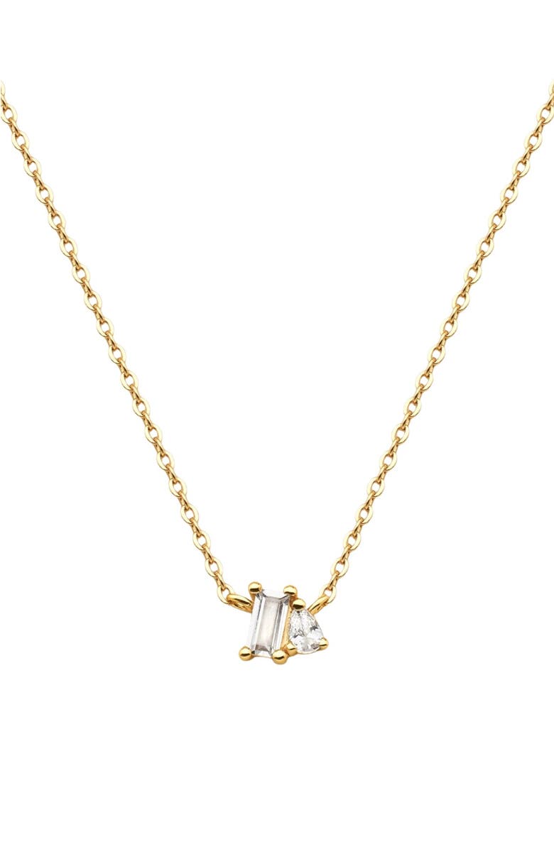 MADE BY MARY Toi et Moi Necklace, Main, color, Gold Vermeil