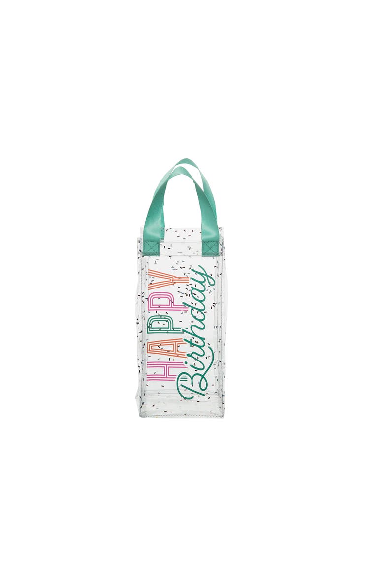 Birthday Sparkle Clear Wine Bag Plastic Clear 11.5 oz, Main, color, Clear