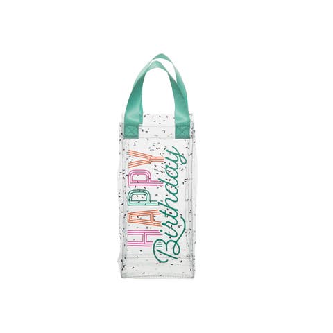 Birthday Sparkle Clear Wine Bag Plastic Clear 11.5 oz