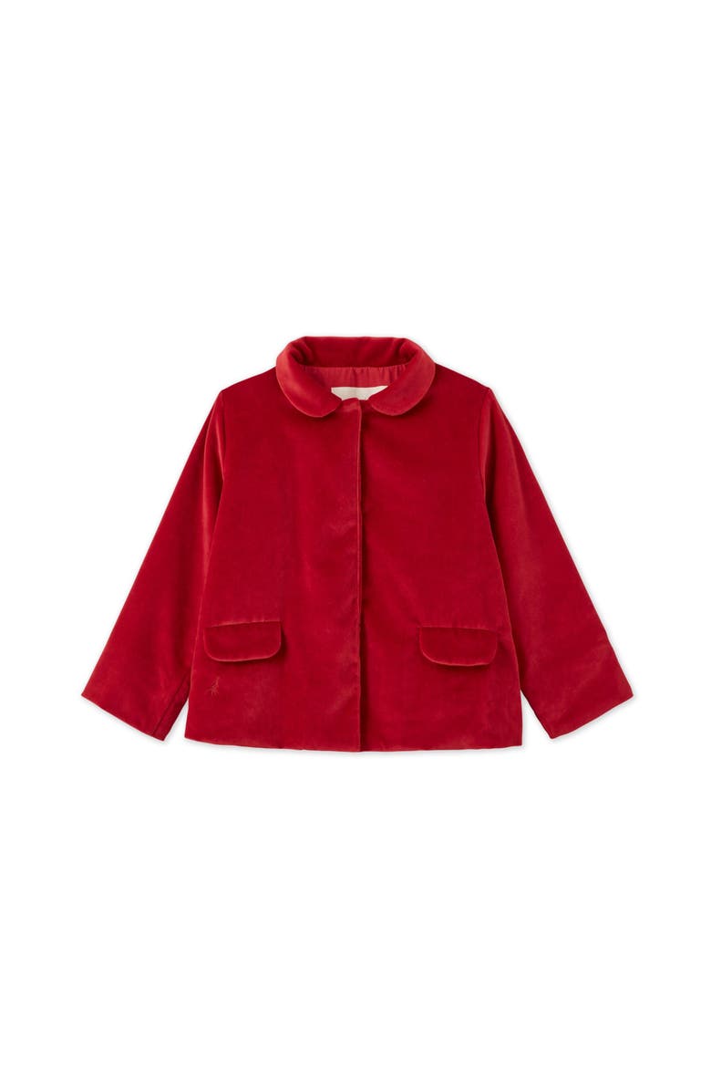 Vild House of Little Organic Cotton Velvet Jacket, Main, color, Red