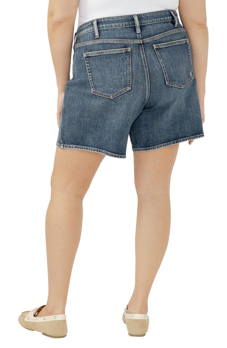 Silver Jeans Co. Suki Curvy Mid Rise Denim Shorts, Alternate, color, Satellite