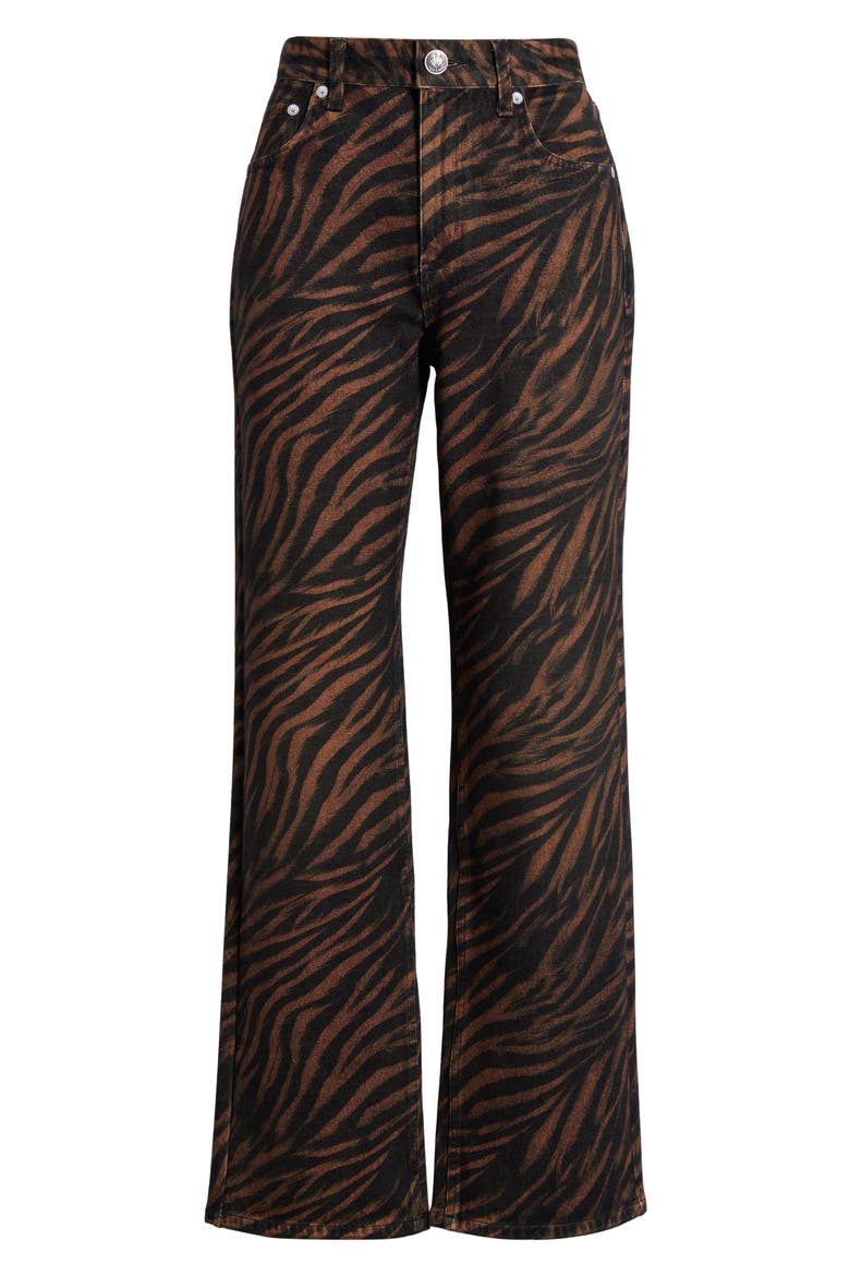 Miramar Zebra Print High Waist Wide Leg Ankle Jeans, Main, color, BRBL ZEBRA