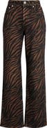 rag & bone Miramar Zebra Print High Waist Wide Leg Ankle Jeans