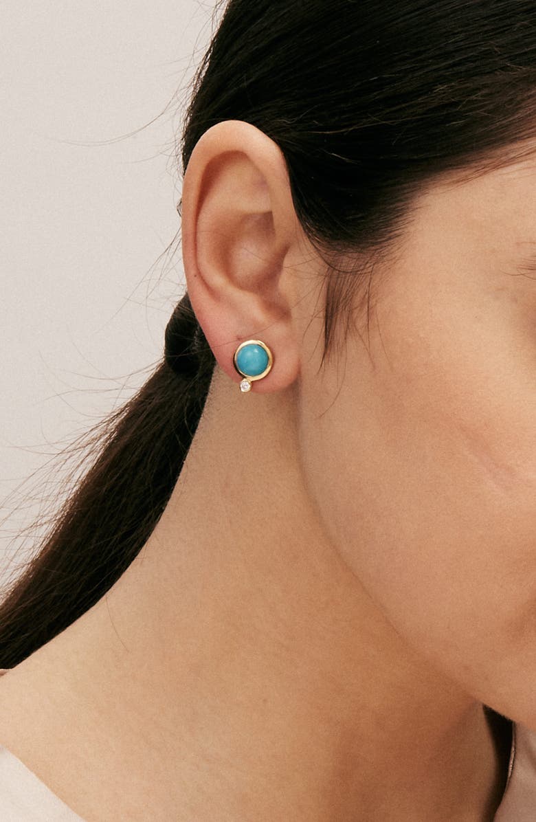 SYNA Cirra Cabochon Studs, Alternate, color, Turquoise