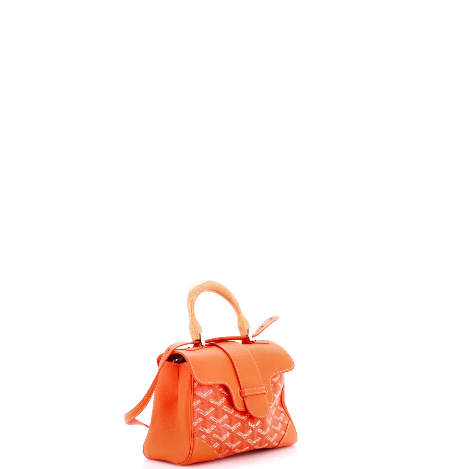 Saigon Top Handle Bag Coated Canvas with Leather Mini, Alternate, color, Orange