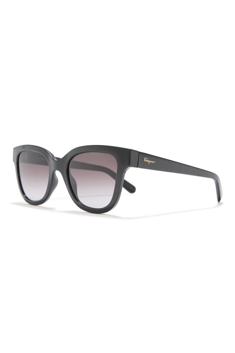 52mm Rectangle Sunglasses, Alternate, color, BLACK