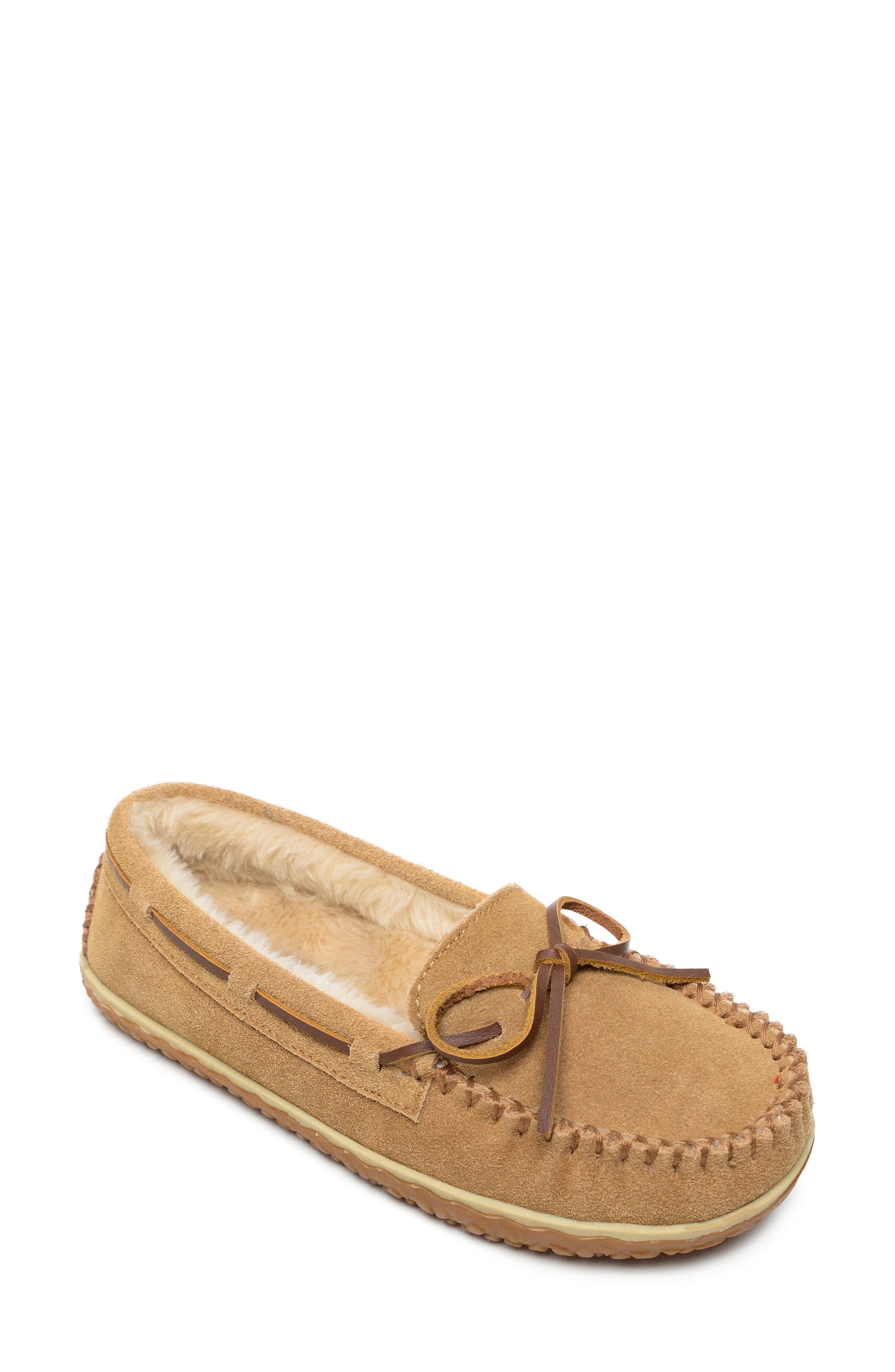 Minnetonka Tilia Faux Fur Lined Slipper, Main, color, Cinnamon