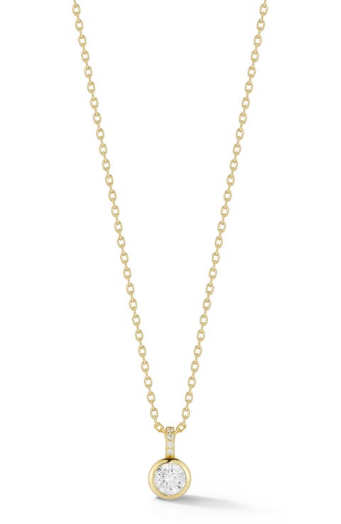 Bezel Set Cubic Zirconia Pendant Necklace
