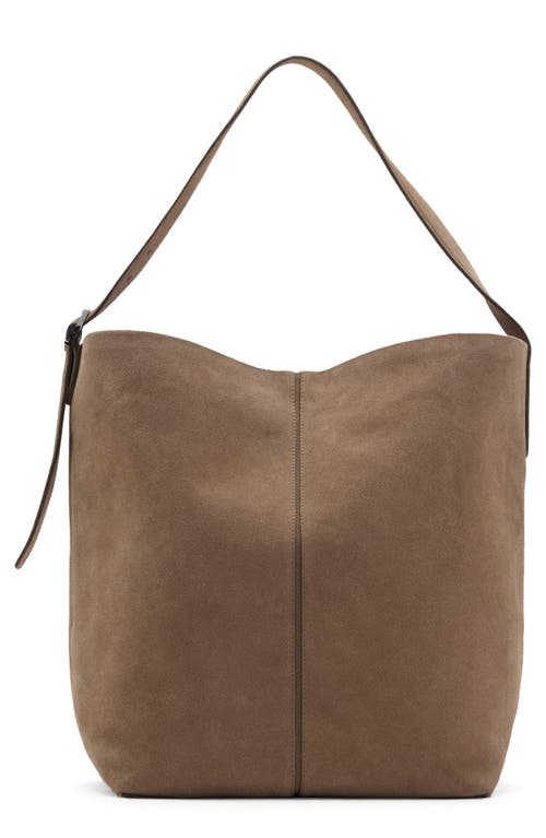 Mango Suede Tote Bag In Sand
