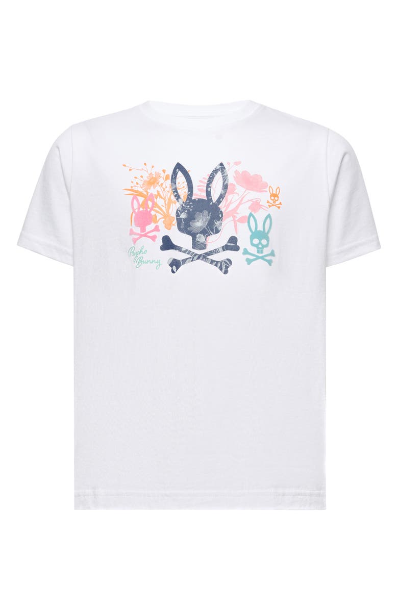 Psycho Bunny Kids' Santino Pima Cotton Graphic T-Shirt, Main, color, White