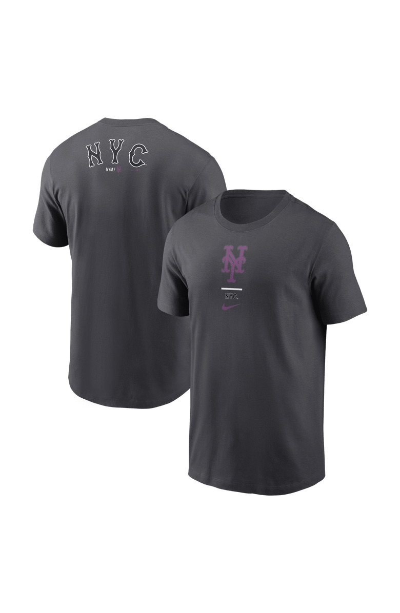 Nike Men's Nike Anthracite New York Mets City Connect 2-Hit T-Shirt, Main, color, Anthracite