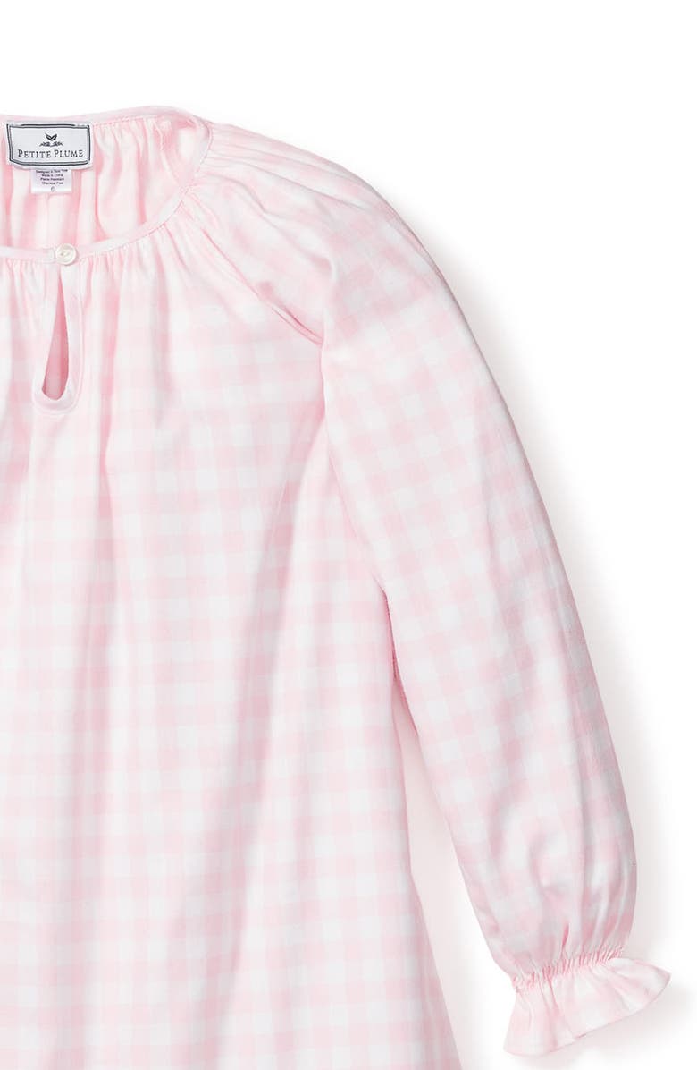 Petite Plume Kids' Delphine Gingham Cotton Nightgown, Alternate, color, Pink