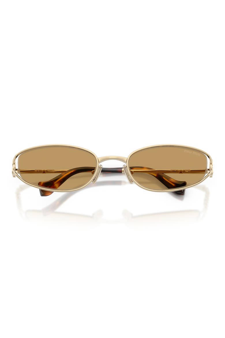 54mm Irregular Oval Sunglasses, Alternate, color, PALE GOLD / BROWN