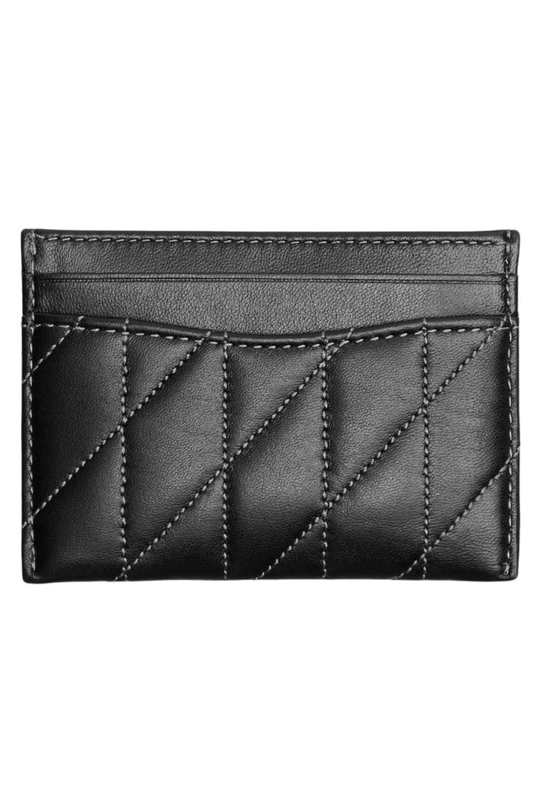 Essential Pillow Quilted Leather Card Case, Alternate, color, V5/BLACK