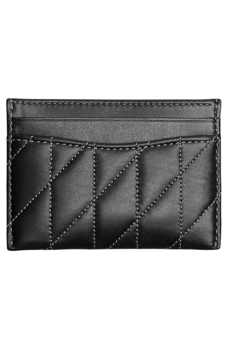 COACH Essential Pillow Quilted Leather Card Case, Alternate, color, V5/Black