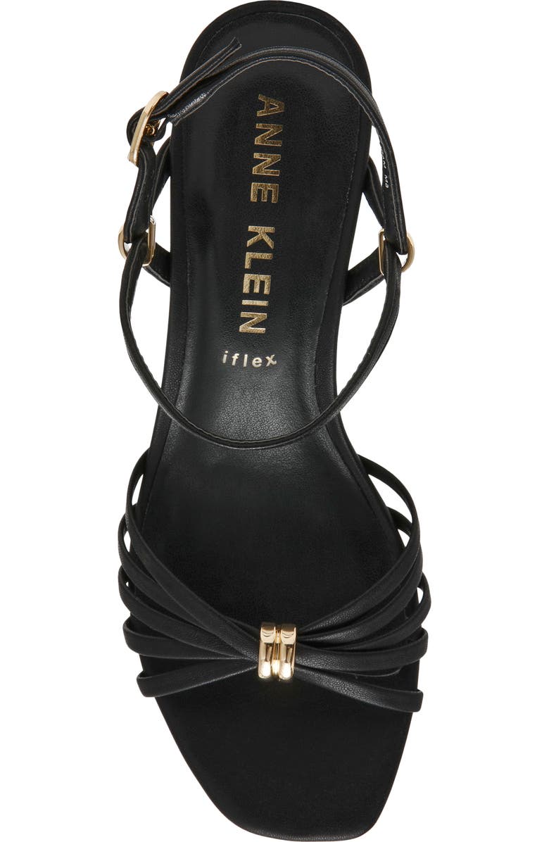 Anne Klein Mikayla Ankle Strap Sandal, Alternate, color, Black Pu