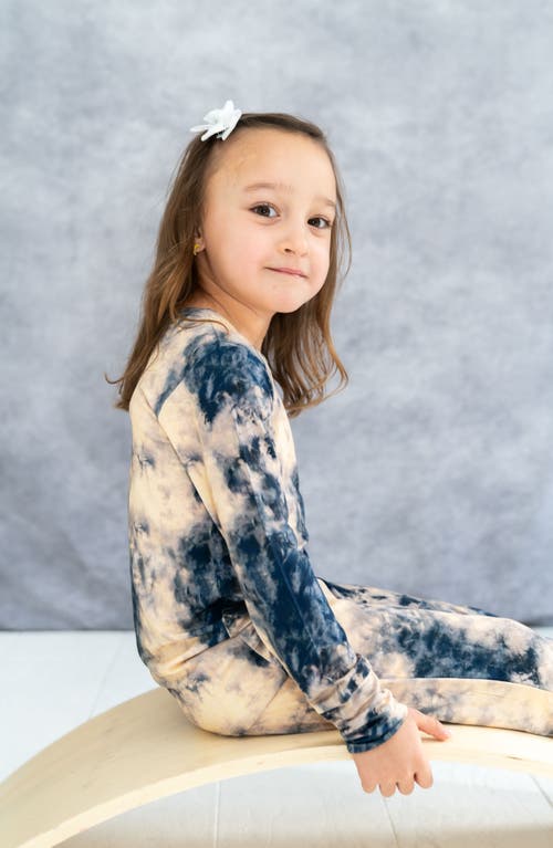 Laree + Co Tie-dye 2-piece Pajama Set In Blue