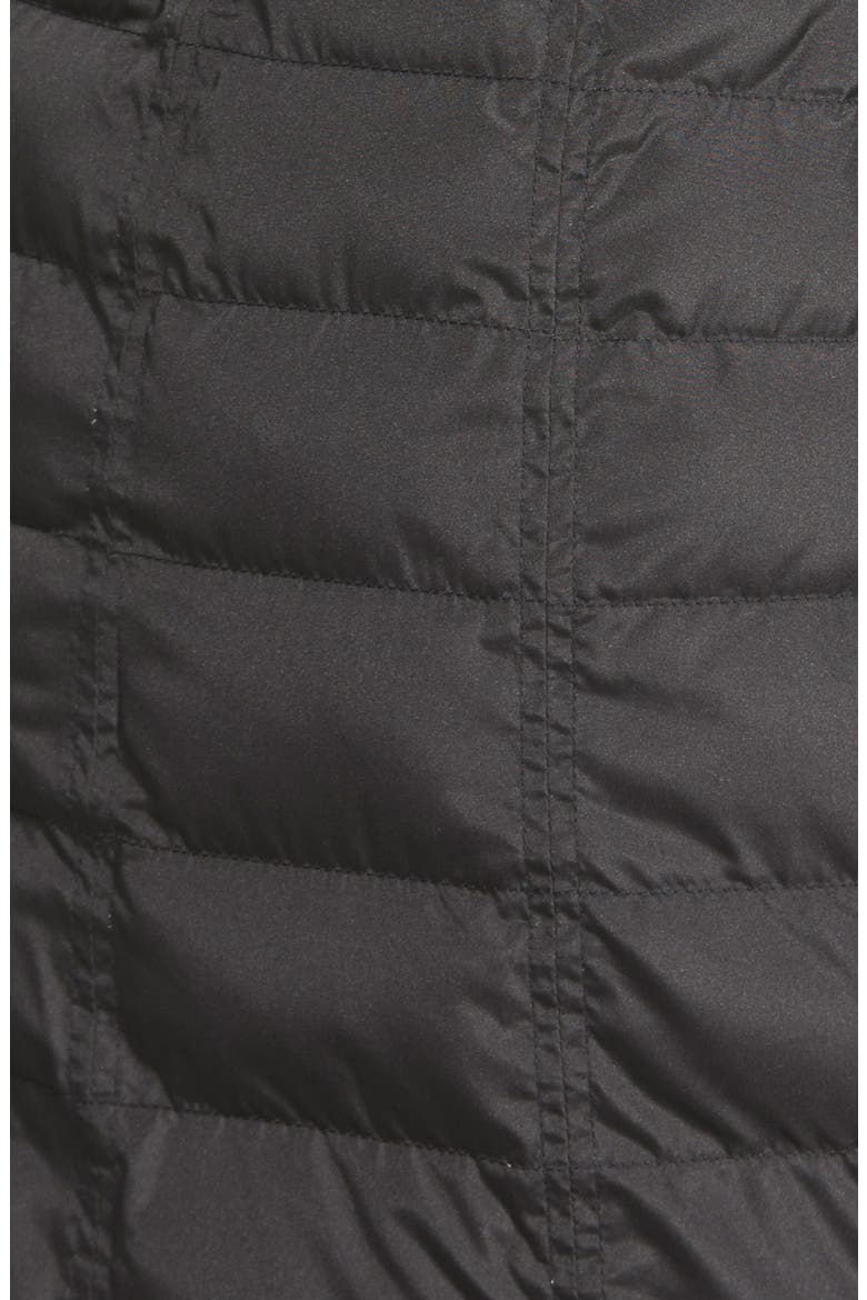 Belted Hooded Down & Feather Fill Coat, Alternate, color, BLACK