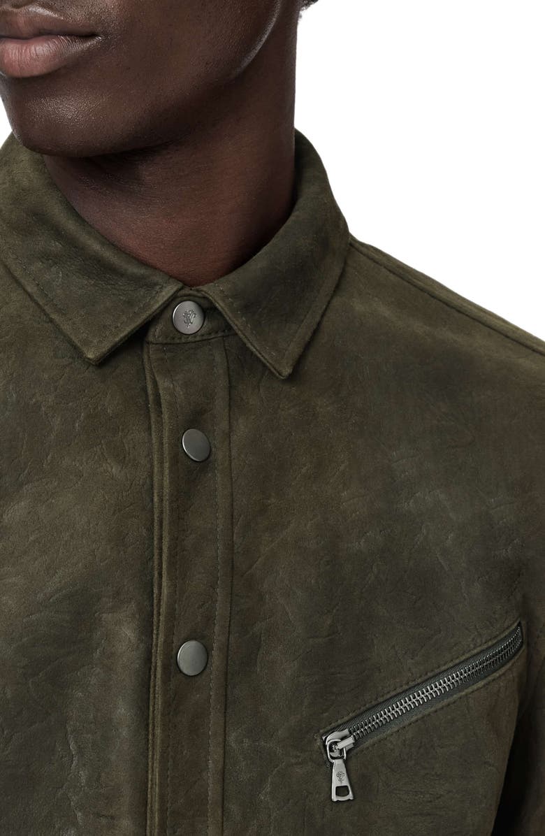 John Varvatos Kadd Suede Shirt Jacket, Alternate, color, Eucalyptus