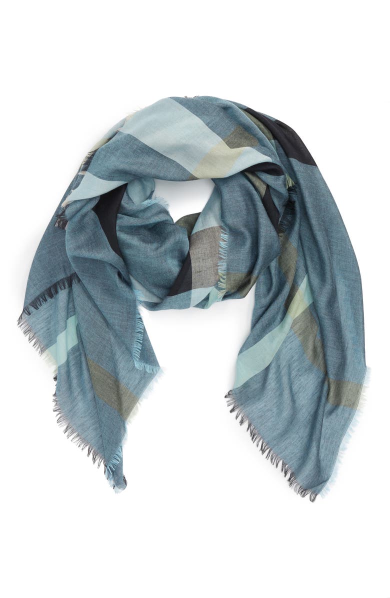 Burberry Mega Check Plaid Square Scarf, Alternate, color, 